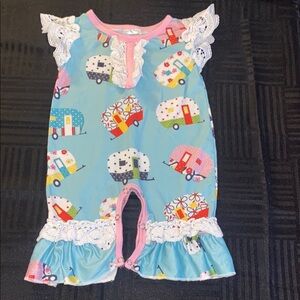 Source Unknown Multicolor Camper Print Bodysuit